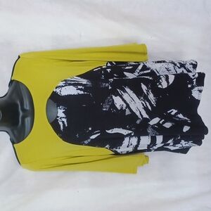 Inside Out Fun & funky Tunic Black/white/green M